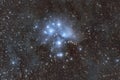 View of Pleiades star cluster