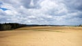 View on plowed field