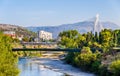 View of Podgorica with the Moraca river Royalty Free Stock Photo