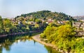 View of Podgorica with the Moraca river Royalty Free Stock Photo