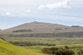 View of Poike volcano from the crater of the Rano Raraku volcano, Easter Island. Easter Island, Chile Royalty Free Stock Photo