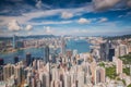 View point of Hongkong city and Kowloon city from the top of vic Royalty Free Stock Photo