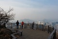 View point observatory around Namsan Park and Namsan trails during winter evening at Yongsan-gu , Seoul South Korea : 6 February Royalty Free Stock Photo