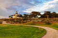 View of Point Pinos lighthouse on the Monterey coast. Royalty Free Stock Photo