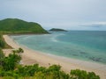 View point on top of the island with idyllice beach ocean and bl