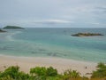 View point on top of the island with idyllice beach ocean and blue sky in vacation time