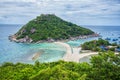 View point from top of mountain for see the beach, sea and nature of NangYuan and Tao island Royalty Free Stock Photo
