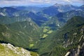 View from Pokljuka mountain on neighborhood mountains, Slovenia
