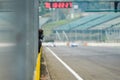 View from the pole position in a racetrack. Royalty Free Stock Photo
