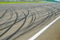 View from the pole position in a racetrack road Royalty Free Stock Photo