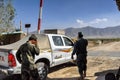 View of Police Checkpoint in Afghanistan