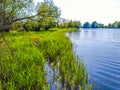 View Polish lake on a sunny day