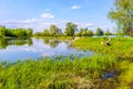 View Polish lake on a sunny day