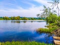 View Polish lake on a sunny day