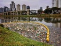 View of the polluted Pinheiros River