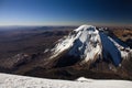 View of Pomerape volcano from the top of Parinacota volcano.