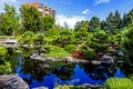 View of the pond of the Botanical garden in Denver