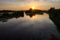 View from Pont de Pouilly-sur-Loire bridge 496 km from the source and 496 km from the mouth of the Loire river near Pouilly-sur-