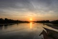 View from Pont de Pouilly-sur-Loire bridge 496 km from the source and 496 km from the mouth of the Loire river near Pouilly-sur-