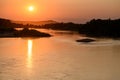 View from Pont de Pouilly-sur-Loire bridge 496 km from the source and 496 km from the mouth of the Loire river near Pouilly-sur-