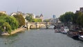 View of Pont Neuf arched stone bridge in Paris Royalty Free Stock Photo