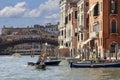 View on Ponte dell\'Accademia (Accademia Bridge) on Grand Canal, Venice, Italy Royalty Free Stock Photo