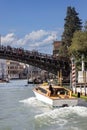 View on Ponte dell\'Accademia (Accademia Bridge) on Grand Canal, Venice, Italy Royalty Free Stock Photo