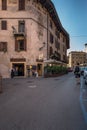 View from Ponte Pietra bridge to city area.