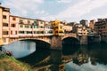 View of Ponte Vecchio and Arno River in Florence, Italy Royalty Free Stock Photo