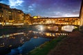 View of Ponte Vecchio at night. Florence