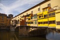 View of the Ponte Vecchio - Old Bridge - in Florence Firenze - by the river Arno Royalty Free Stock Photo