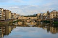 View of Ponte Vecchio at sunset, Florence, Italy