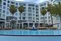 View from the pool to hotels building of Protea Hotel President Royalty Free Stock Photo