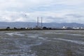 View of Poolbeg Towers from Clontarf Royalty Free Stock Photo