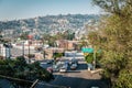 View of poor area of Tijuana Mexico with buildings on hill.