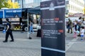 A view of pop up Canadian Armed Forces station for recruiting new members on Canada Day in downtown Vancouver