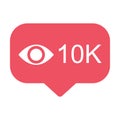 View popular icon notification symbol instagram. Button for social media