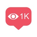 View popular icon notification symbol instagram. Button for social media