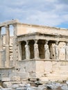 view of The Porch of the Caryatids in Athens city Royalty Free Stock Photo