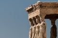 View of the Porch of the Maidens or Caryatid Porch from The Erechtheion Royalty Free Stock Photo