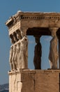 View of the Porch of the Maidens or Caryatid Porch from the The Erechtheion Royalty Free Stock Photo