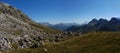 View from pordoi pass to fanes group