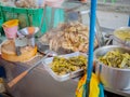 View of Pork stomach sliced with soup shop .Street food in china town in Thailand.