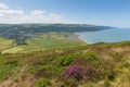 View of Porlock countryside Somerset England uk from the walk to Bossington beautiful countryside near Exmoor