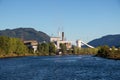 View of Port Alberni Paper Mill on the edge of the Alberni Inlet