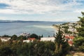 View at the port and bay of the city of Omis in Croatia.