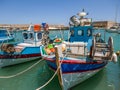 View on port with boats in Heraklion, Crete island, Greece, 18 july 2019 Royalty Free Stock Photo