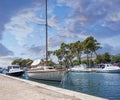 View of the port of the city of Trogir. Royalty Free Stock Photo