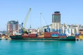 View at the port of Durres on Albania