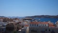 View of the port of Ermoupoli from the city side, Greece, Syros island